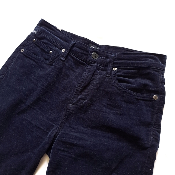 Citizens of Humanity | Dark navy blue Velour velvet, rocket high skinny Jean - Picture 3 of 13